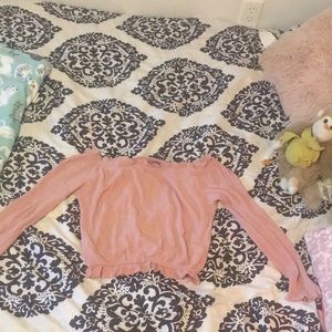 An off the shoulder shirt